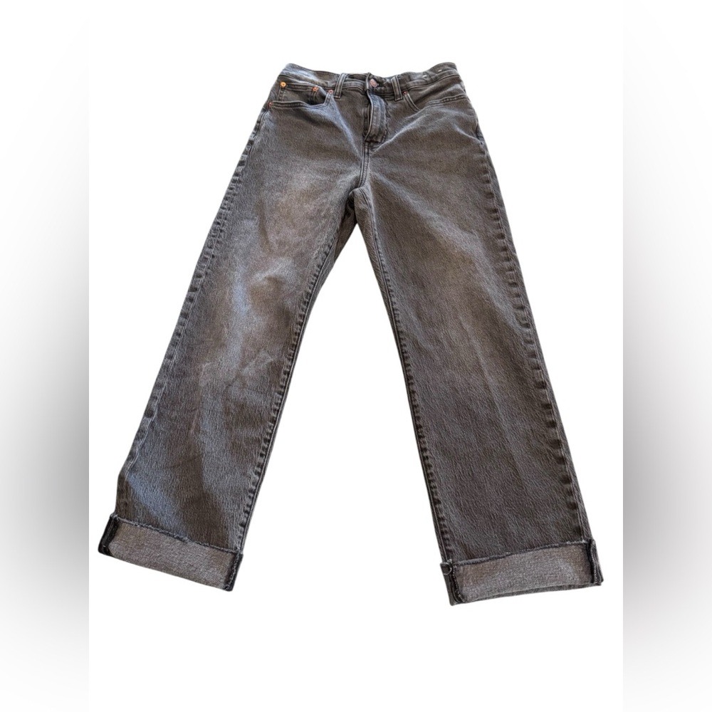 Madewell Charcoal Gray Denim 90s Straight‎ Crop Women's 26